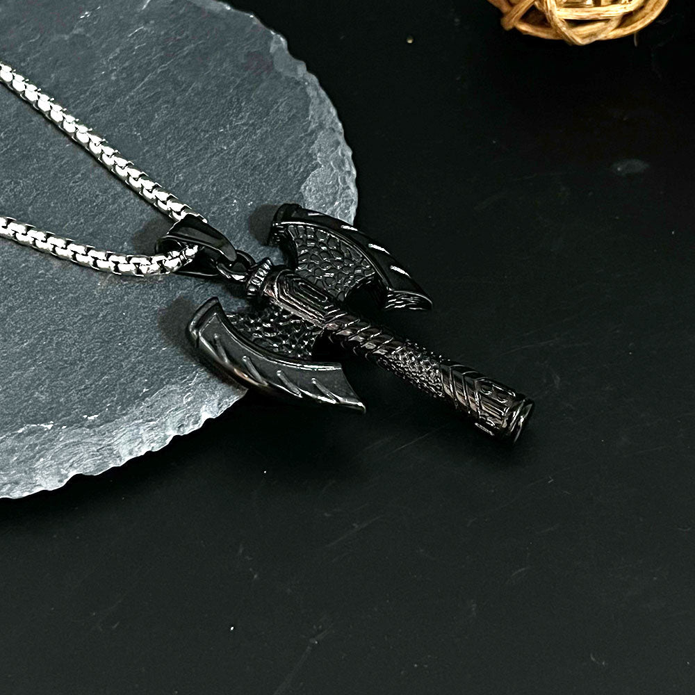 Double Axe Titanium Steel Pendant