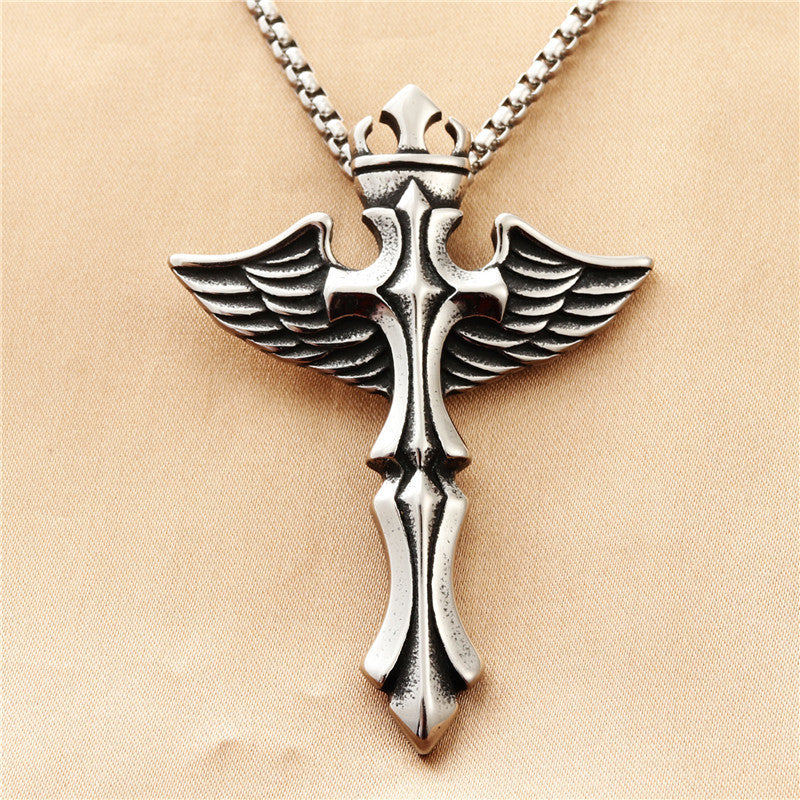 Wing Cross Shape Retro Trendy Men's Pendant