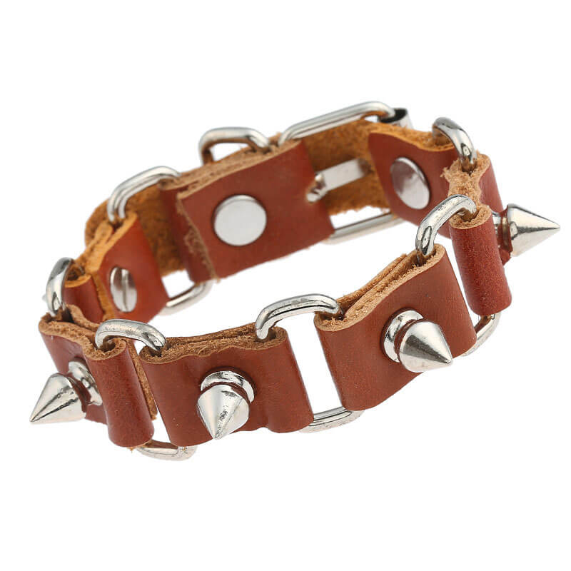 New Leather Bracelet Punk Personality Accessories Trend Men's Motorcycle Leather Bracelet