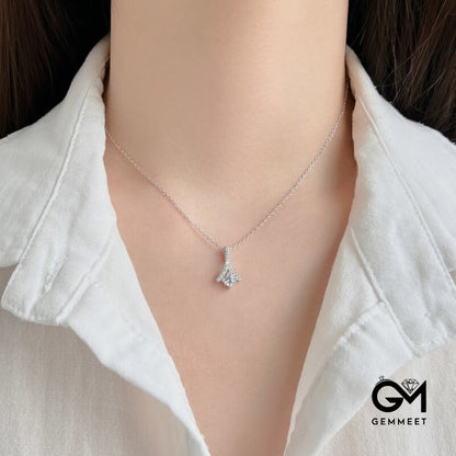 S925 Silver White Zircon Simple Unique Necklace