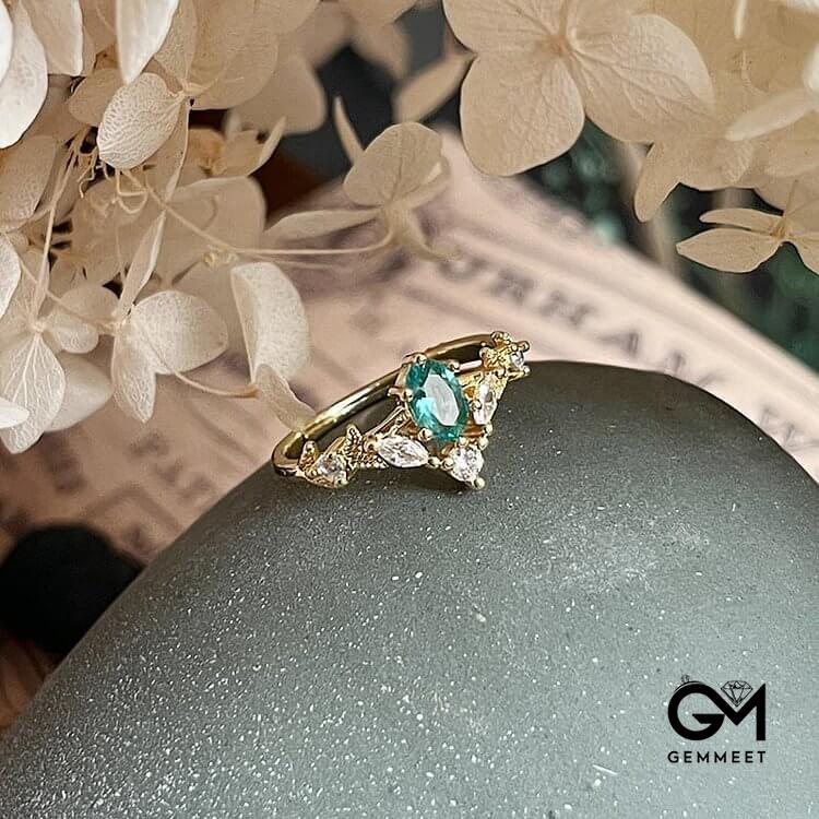 "Chamuel's Crown" - Paraiba Tourmaline Healing Ring