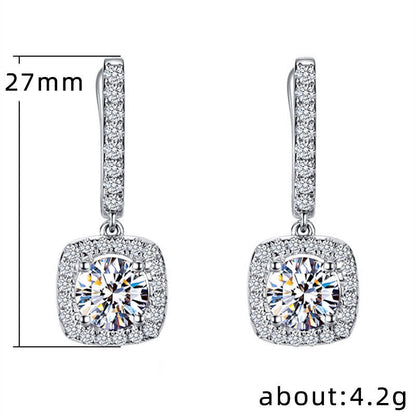 Stylish Iridescent Dangle Zircon Earrings