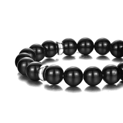 Sterling Silver Obsidian Skull Beaded Bracelets