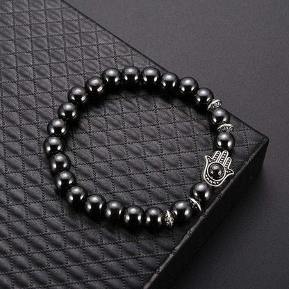 Obsidian With Hamsa Protection Bracelet