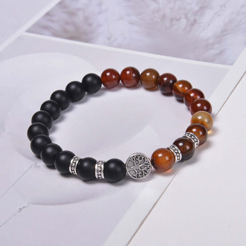 Tiger Eye With Tree Of Life Bracelet