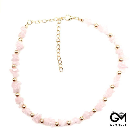 Crystal Rubble Choker Short Chain Necklace