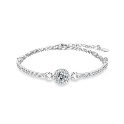 Micro-inlaid Zircon Platinum Plated Bracelet