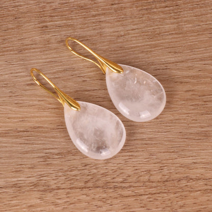 White Crystal Drop Earrings