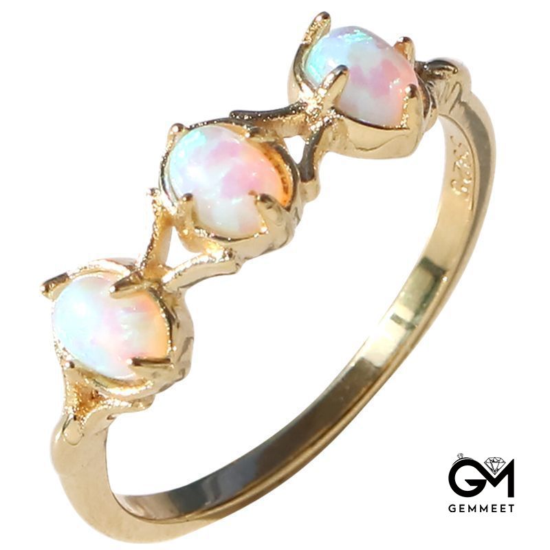 Vintage Three Opal Gold-plated Rings