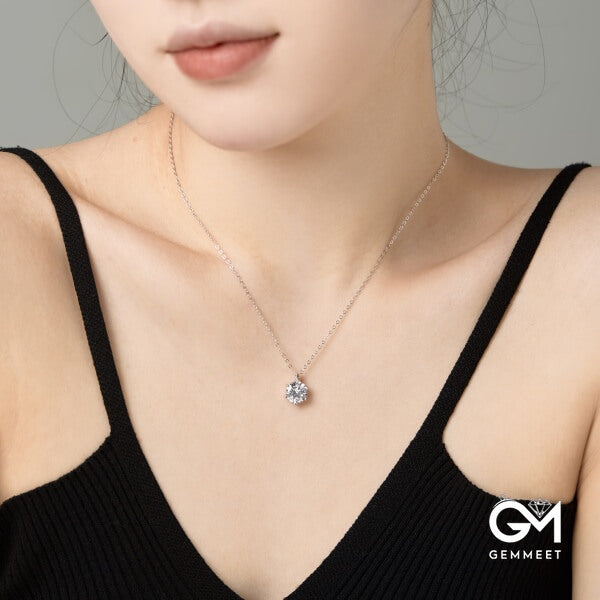 S925 Sterling Silver Origin Circle Zircon Necklace