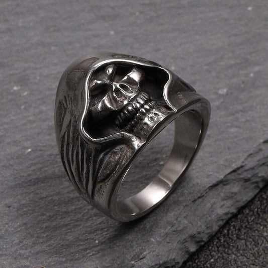 Vintage Men's Punk Death Skull Ring