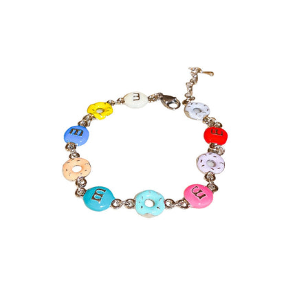 Colored Alphabet Doughnut Bracelet