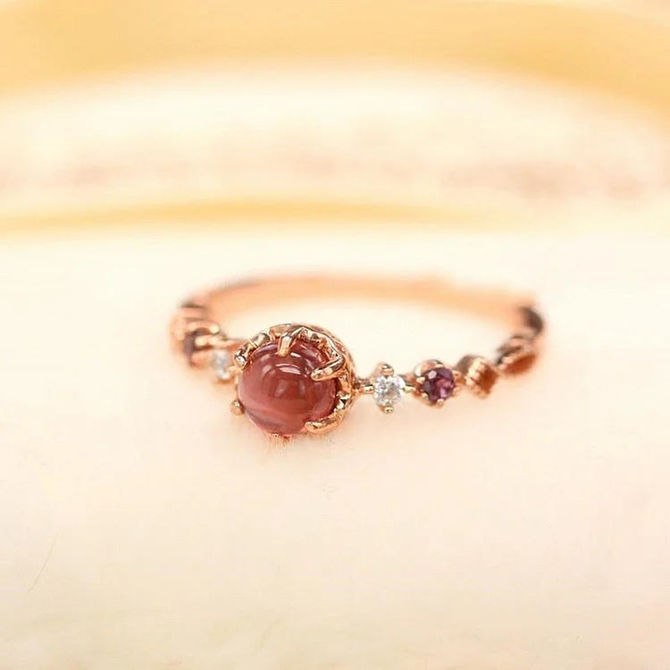 Garnet Engagement Wedding Ring