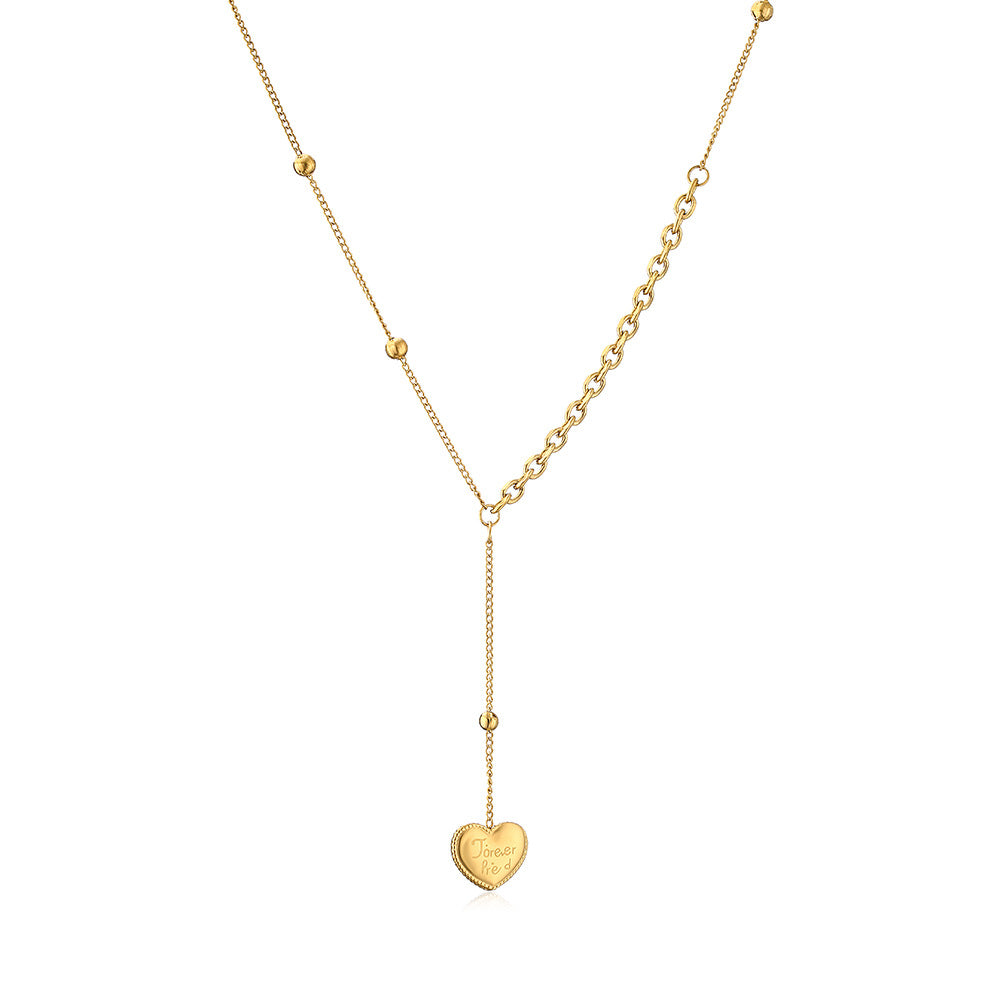 Hamsa & Heart Shape Pendant Chain Necklace