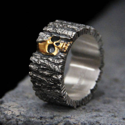 Halloween Gold Skull Thick Bang Ring