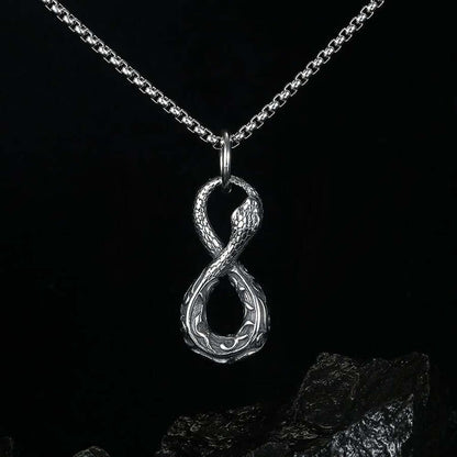 "Infinite Power" Men's Infinity Snake Necklace