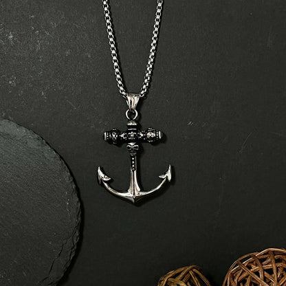 Men's Skull Anchor Dark Unisex Trendy Street Necklace