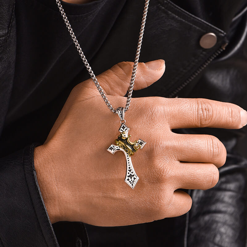 Fashion Men Crown Cross High Street Pendants