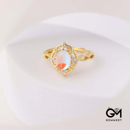 Exquisite Romantic Moonstone Adjustable Ring