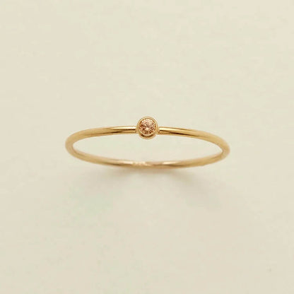 Birthstone 12 Month Birth Slim Ring