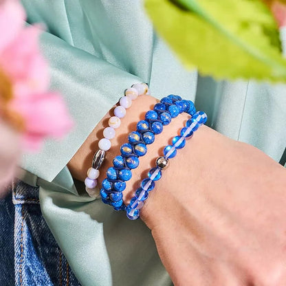 Blue Crystal Glass Bead Bracelet