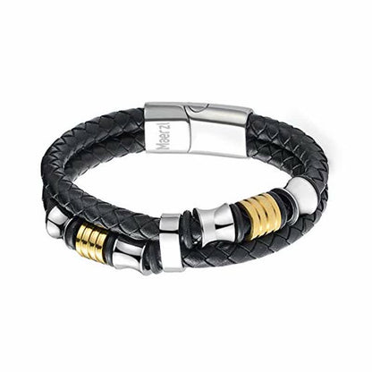 Men's Leather Multilayer Braided Rope Bracelet