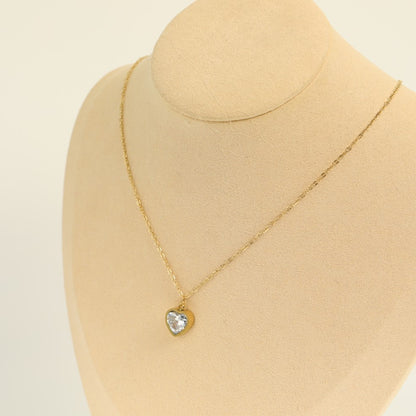 Golden Halo Heart Shape Pendant Necklace