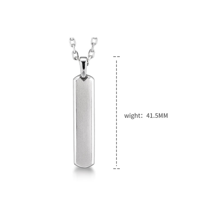 Sterling Silver High Street Rectangle Pendants Necklace