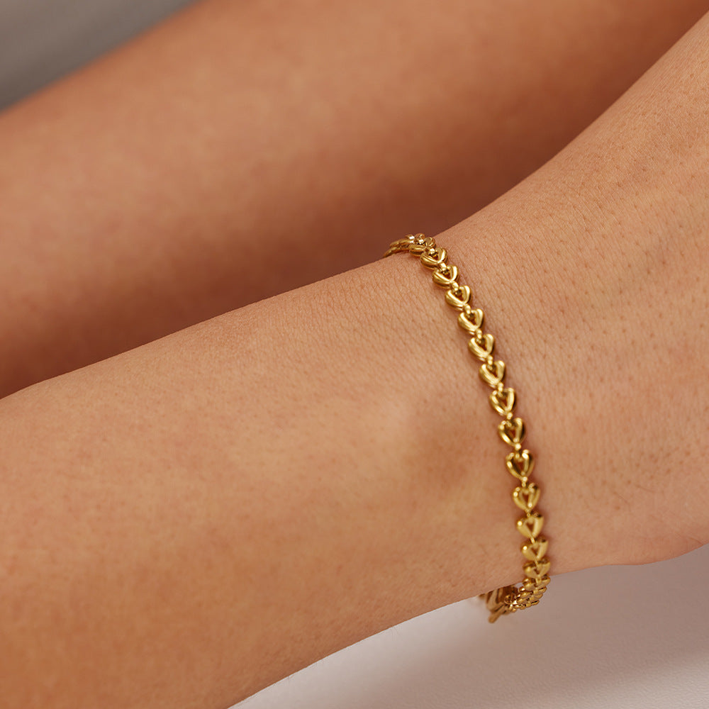 Gold Plated Stainless Steel Woven Love Bracelet