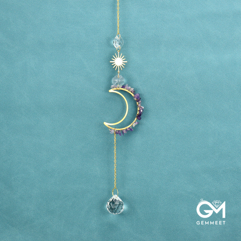 Sun Catcher Moon Sun Crystal Pendant