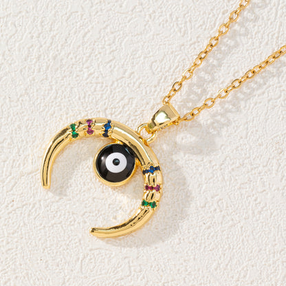 Golden Color Evil Eye Pendant Necklace