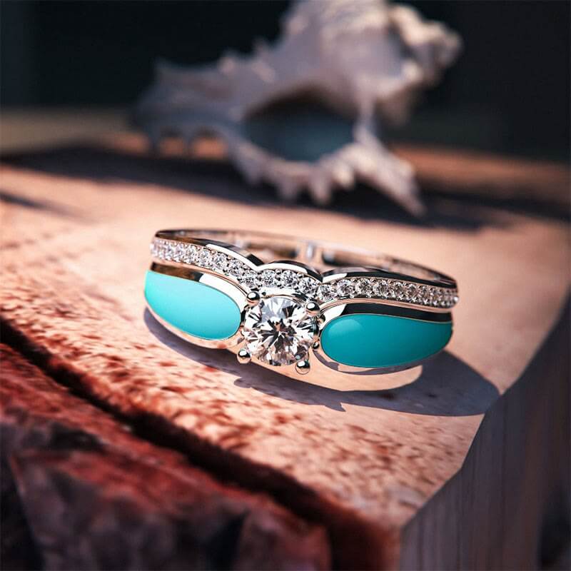 Blue Lagoon Turquoise 2 Piece Ring