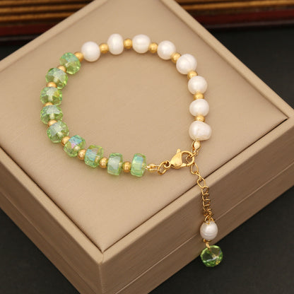 Bohemia Color Crystal Organic Pearl Bracelet