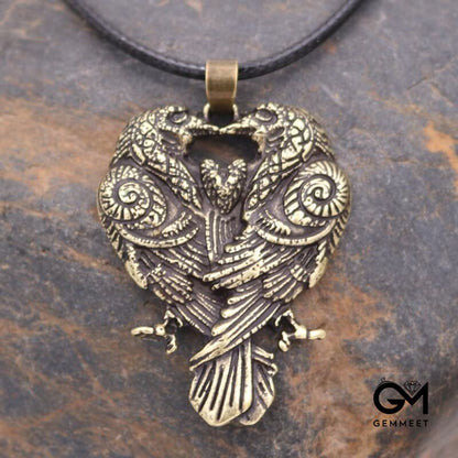 Celtic Crow Alloy Pendant Necklace