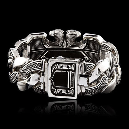 Men's Armed Forces Skull Interlock Bracelet