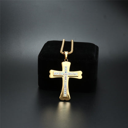 Cross Colored Zircon Punk Men's Personalized Pendant