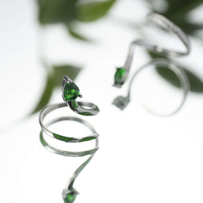 Emerald Snake Knuckle Cuff Ring