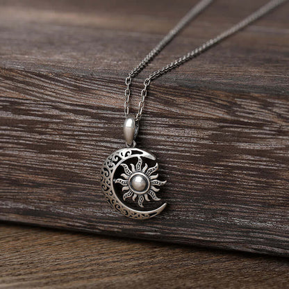 "Moon & Sun" Celtic Sterling Silver Necklace