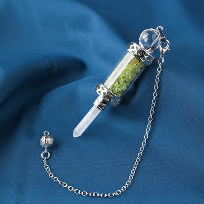 Crystal Gravel Wishing Bottle Pillar Spirit Pendant