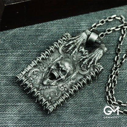 Dark Punk Skull Demon Hellgate Necklace