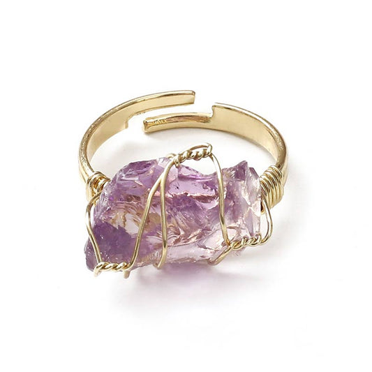 Natural Crystal Irregular Ring