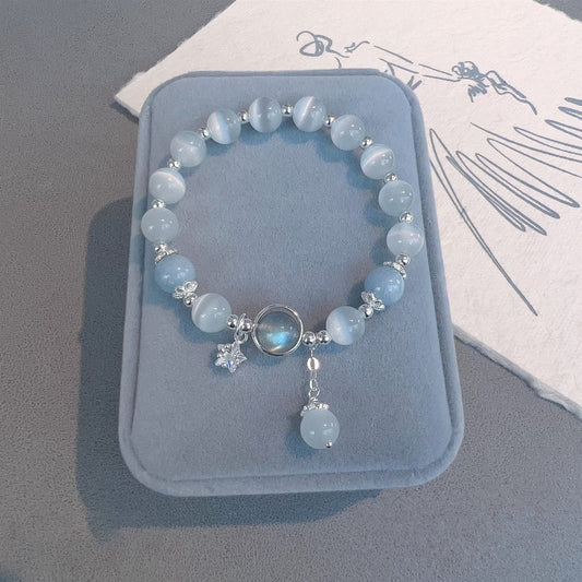 Opal Aquamarine Moonstone Crystal Bracelet