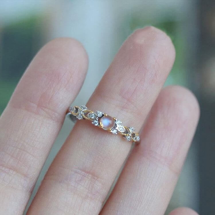 Moonstone Open Band Ring