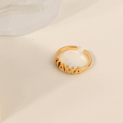 MAMA Word Shape Adjustable Ring