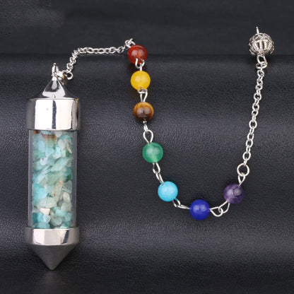 Wishing Bottle Seven-color Stone Cone Pendant