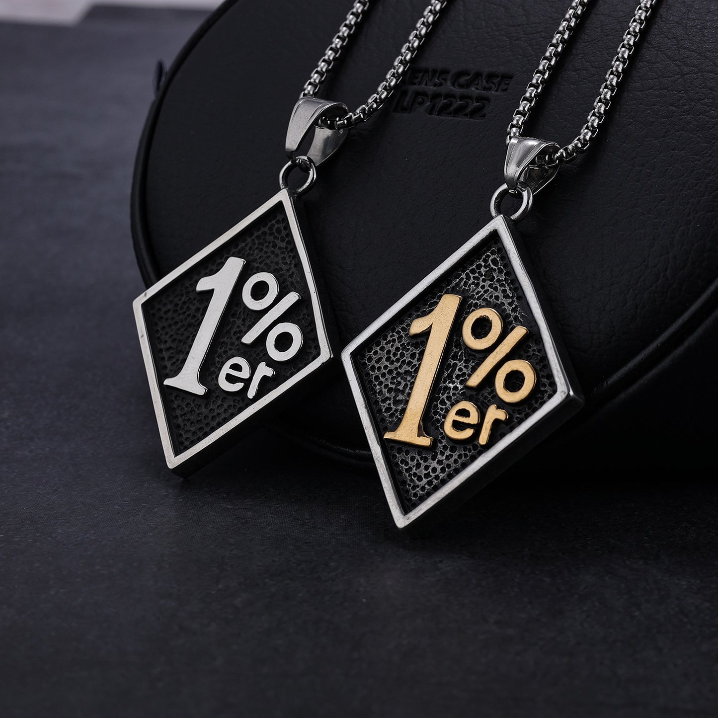 Letter Symbol 1%Er Stainless Steel Pendant Necklace