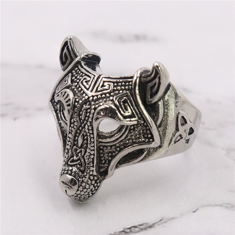 Ancient Greek Mythological Wolf Warrior Ring