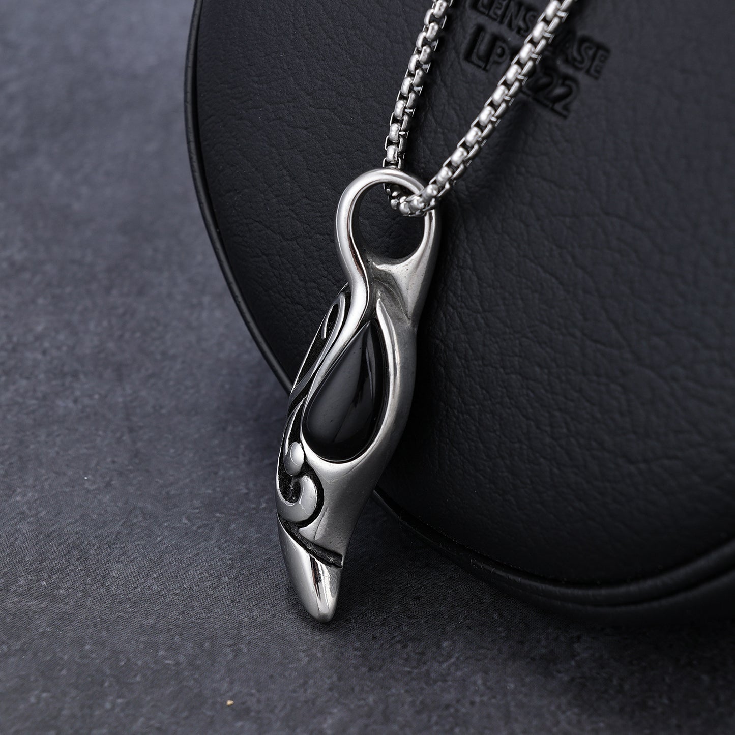 Water Drop Twist Petal Shape Stainless Steel Pendant Necklace