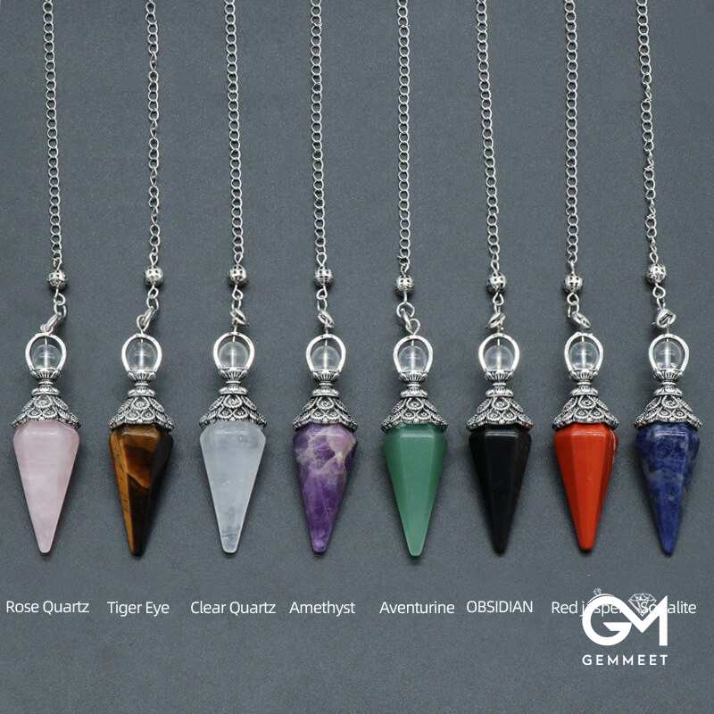 Amethyst Tiger Eye Pyramidal Hexagon Spirit Pendulum