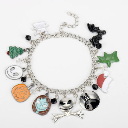 Halloween Grinch Skull Pumpkin Head Combination Bracelet